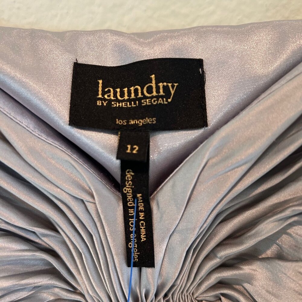 Laundry Black Label 100% Silk Strapless Evening Gown SZ12 Silver Wedding Events - Picture 11 of 15